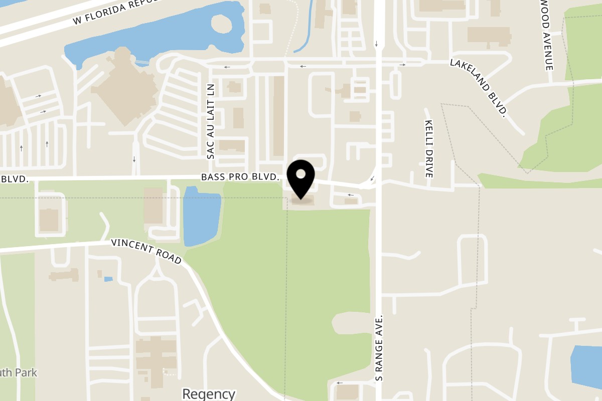 Map showing the location of Philly Me Up Denham on 120 Bass Pro Blvd Ste A-1 in Denham Springs